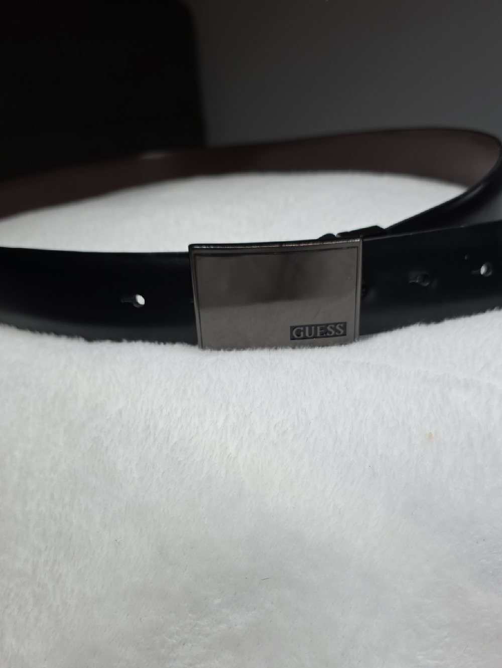 Guess Black Belt with Gunmetal Rectangular Buckle